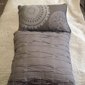 Gray decorative pillows